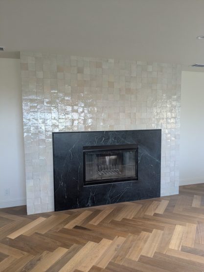 Soapstone and Zellige Fireplace